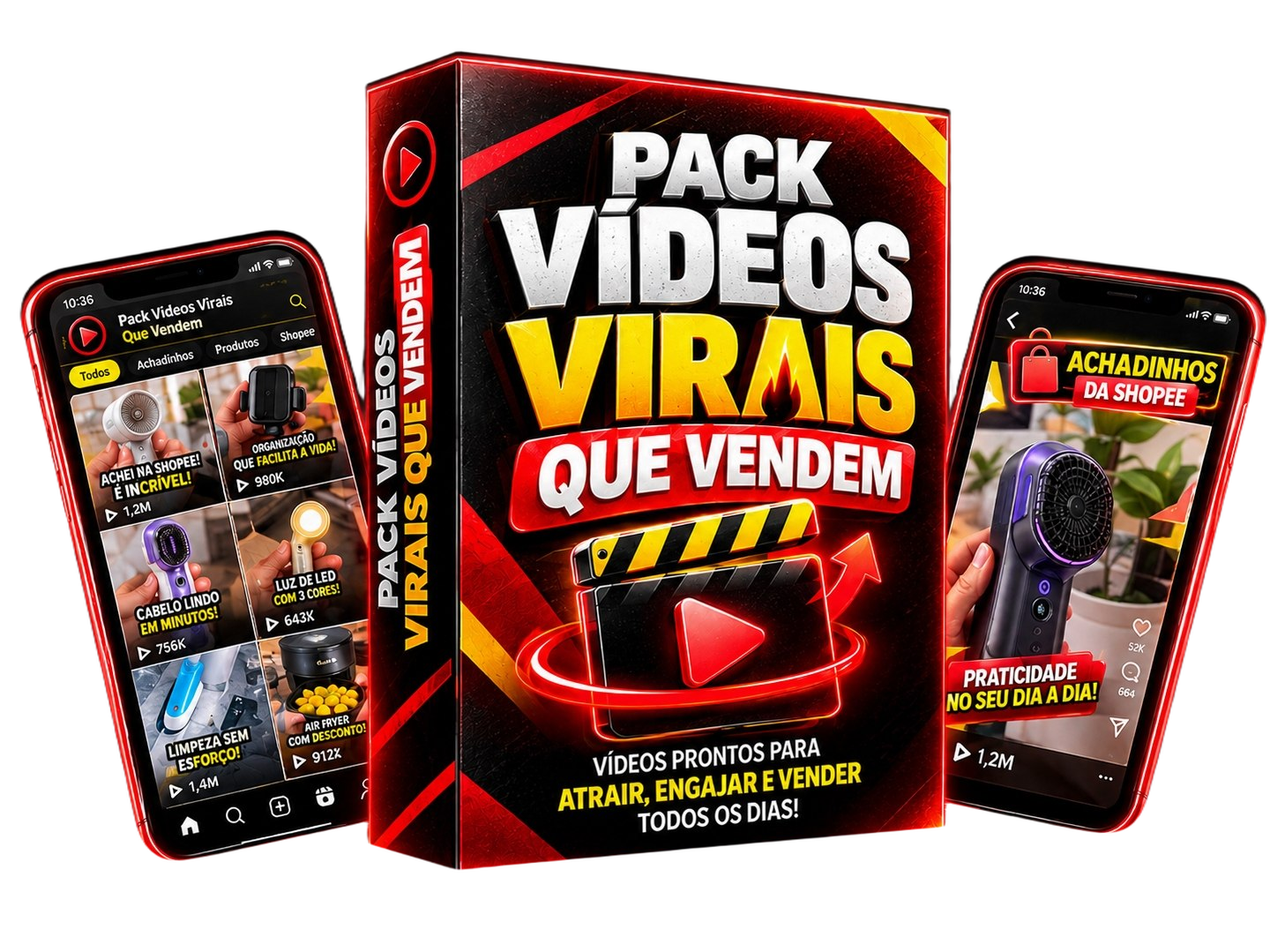 Mockup oficial do Pack Vídeos Virais que Vendem